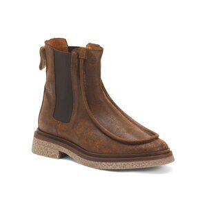 NAGUISA Cognac Made In Spain Leather Valle Chelsea Boots